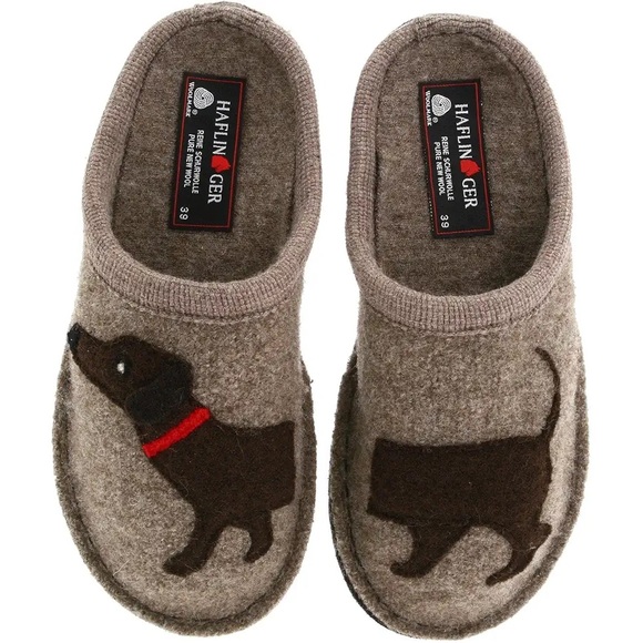 Haflinger Shoes - Haflinger Doggy Slipper Women's Size 39 8 Earth Brown Wool Slip On Winter Preppy